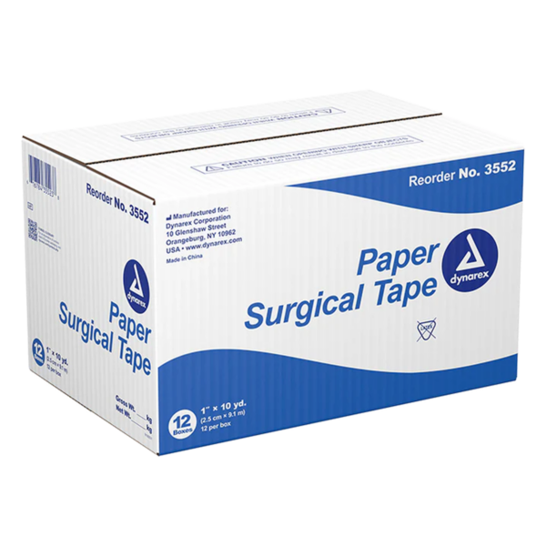 Box of paper surgical tape for medical use.