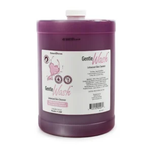 Large purple container of EcoLab laundry detergent.