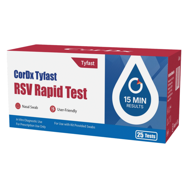 Corbix Tyfast RSV Rapid Test box for quick respiratory syncytial virus detection.