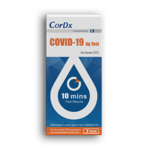 Cordx COVID-19 rapid antigen test for at-home use.
