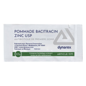 Dynarex Bacitracin Zinc antibiotic ointment packet for first aid use.