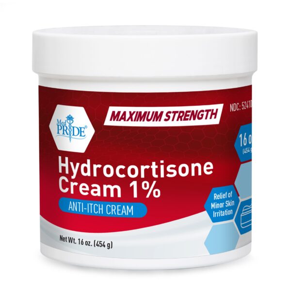 Tube of Hydrocortisone Cream 1% for skin treatment.
