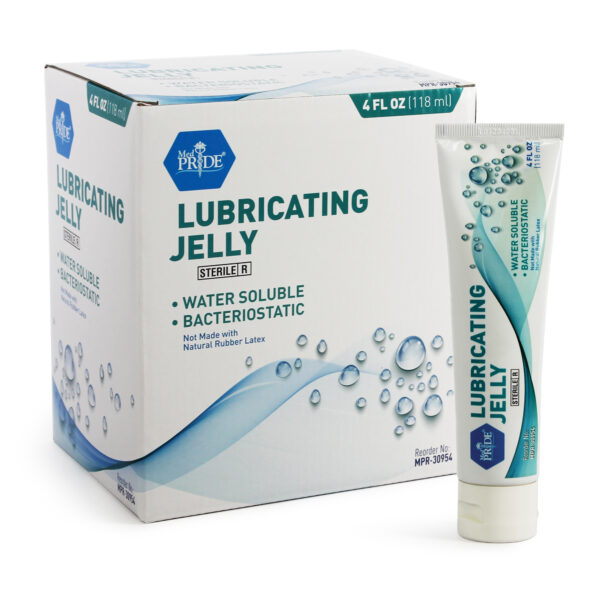 Tube of water-soluble lubricating jelly with its box packaging.