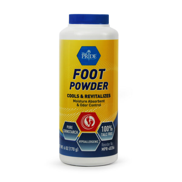 A container of NGS Foot Powder for odor control and freshness.