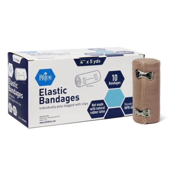 Box of K'zah Elastic Bandages with one bandage roll.
