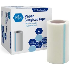 Roll of paper surgical tape with dispenser box.