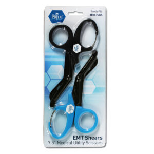 A package of Blue EMT Shears with blunt tips and blue handles.