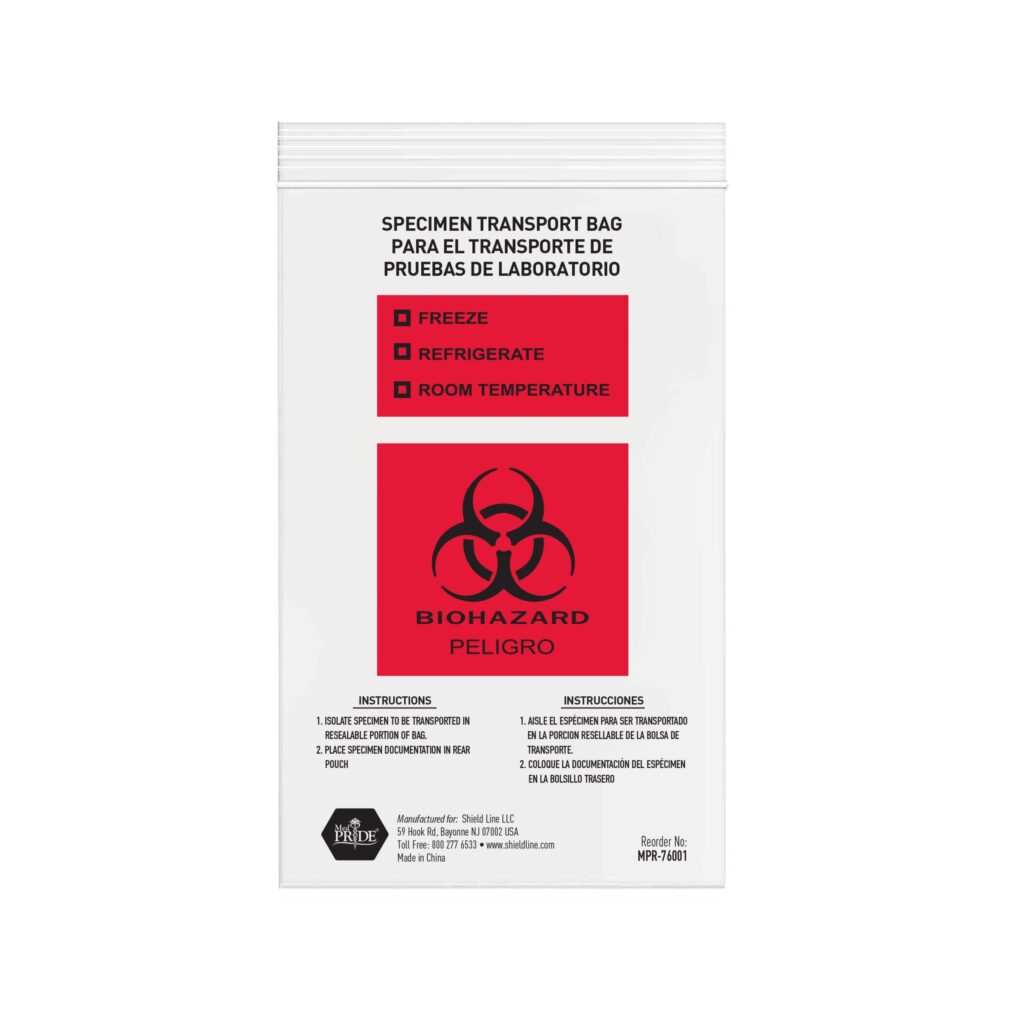 Warning sign indicating hazardous biological material in the lab.