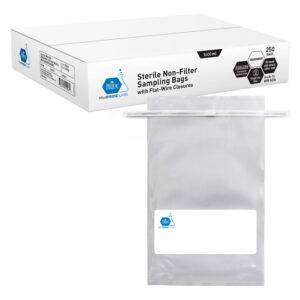 Plastic resealable sampling bags with a white label for identification.
