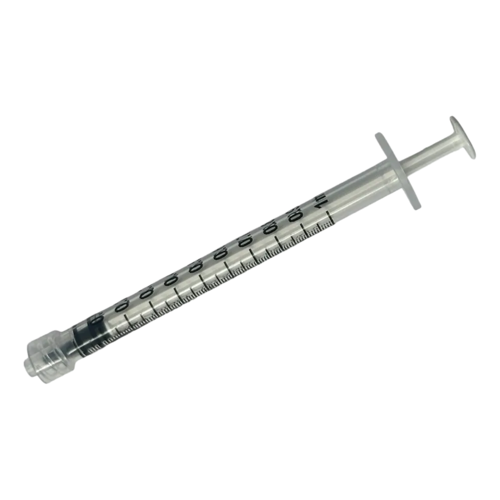 Two medical syringes filled with a clear liquid.