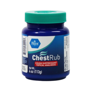 A jar of Miox ChestRub with a teal lid against a white background.