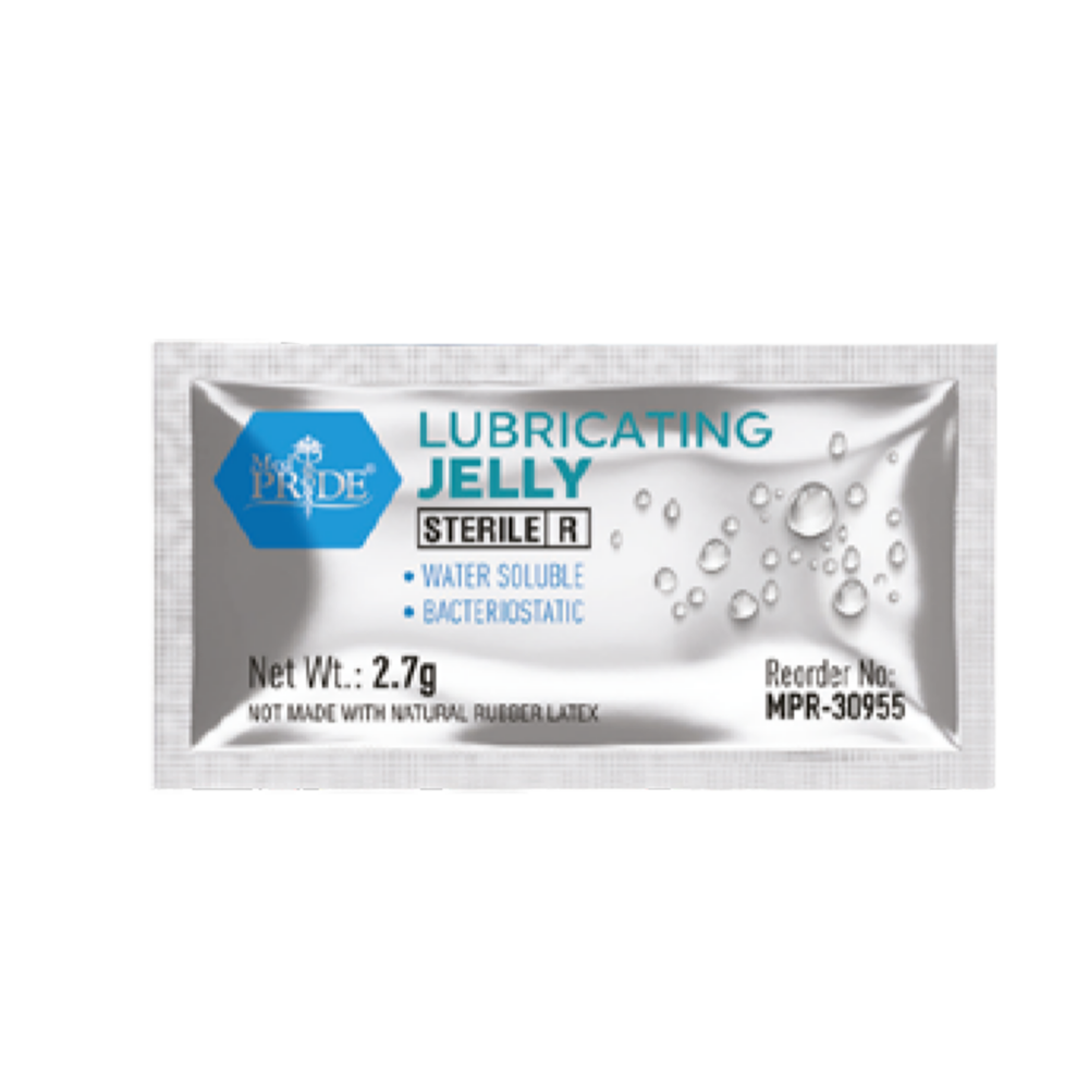 A small packet of sterile lubricating jelly.