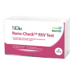 Nano-Check RSV Test box for rapid respiratory syncytial virus detection.