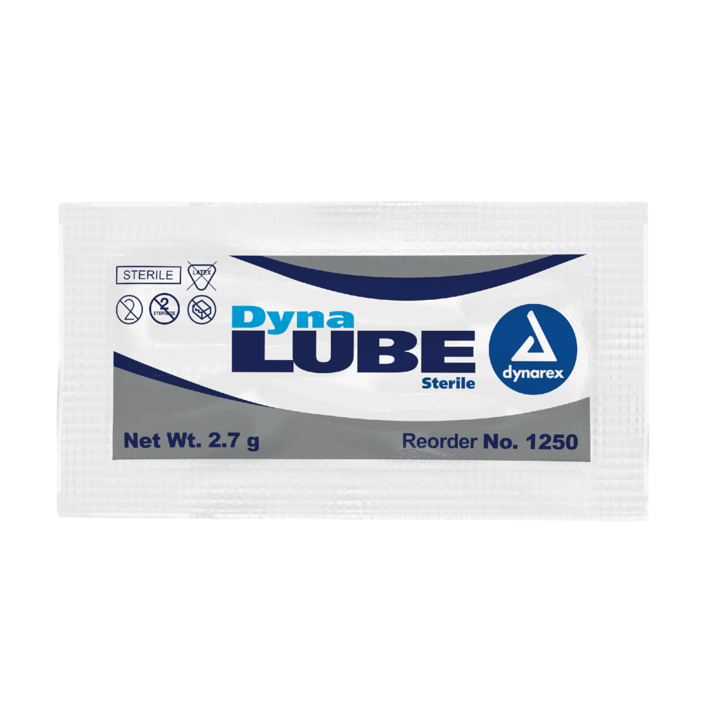 Packet of Dyna Lube lubricant for personal use.