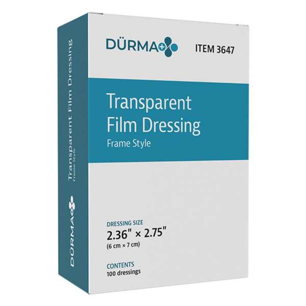 Box of transparent film dressing by Dürma.