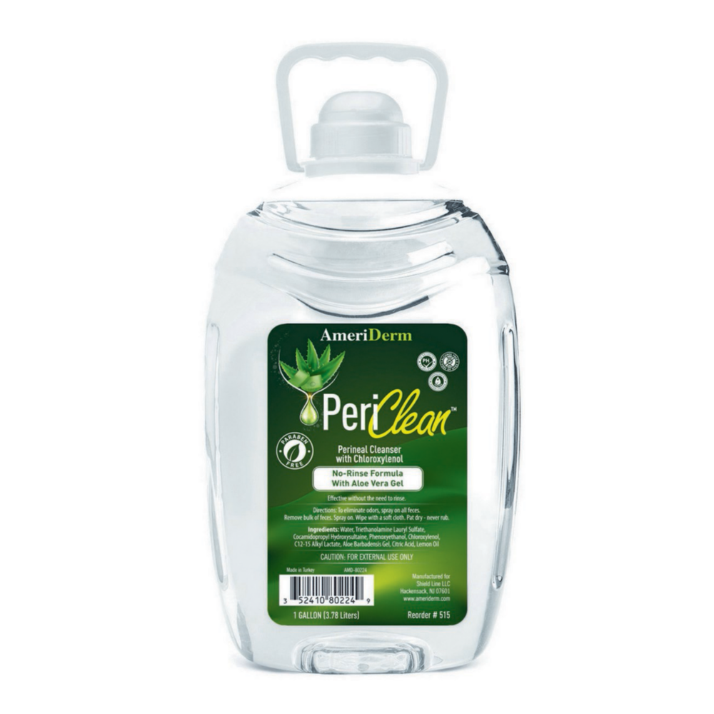 Large bottle of green liquid detergent with handle and label.