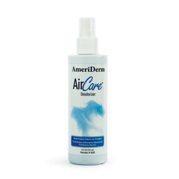 AmeriDerm AirCare Sanitizer spray bottle with blue and white label.