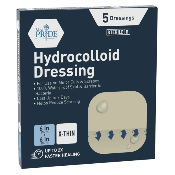 MedPride Hydrocolloid Dressing – 6” x 6” X-Thin