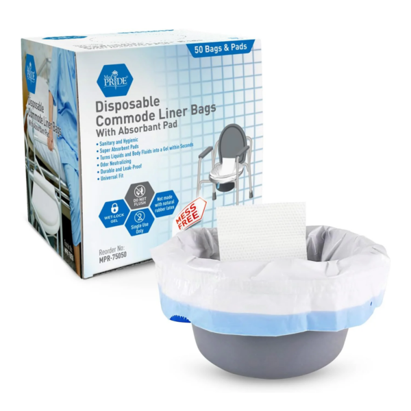 MedPride Disposable commode liner bags – with SAP Pads