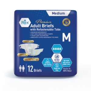 MedPride Premium Adult Briefs with Refastenable Tabs – Medium