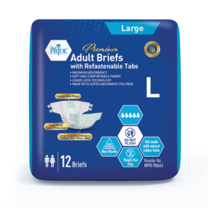 MedPride Premium Adult Briefs with Refastenable Tabs – Large