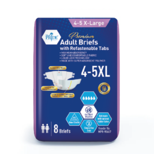 MedPride Premium Adult Briefs with Refastenable Tabs – 4–5X-Large