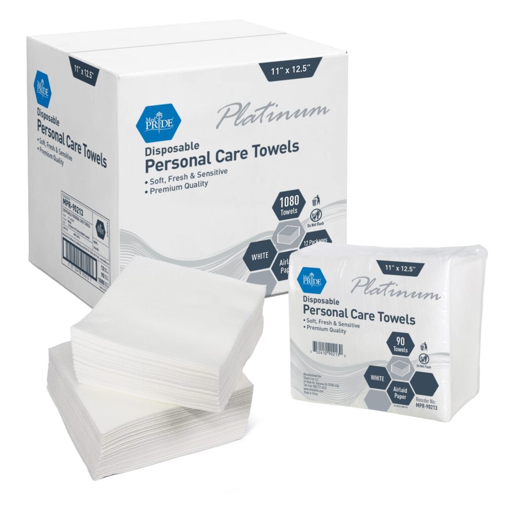 MedPride Platinum Personal Care Towels – 11” x 12.5” Qtr Fold